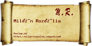 Milán Rozália névjegykártya